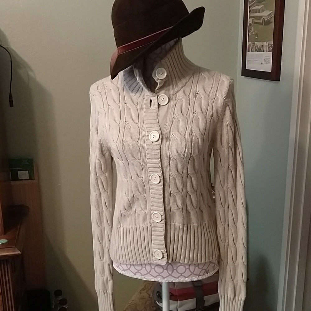 Cable knit button up. Polo jeans by RL